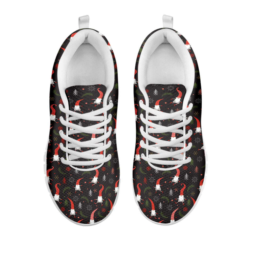 Christmas Gnomes Pattern Print White Sneakers