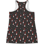 Christmas Gnomes Pattern Print Women's Racerback Tank Top