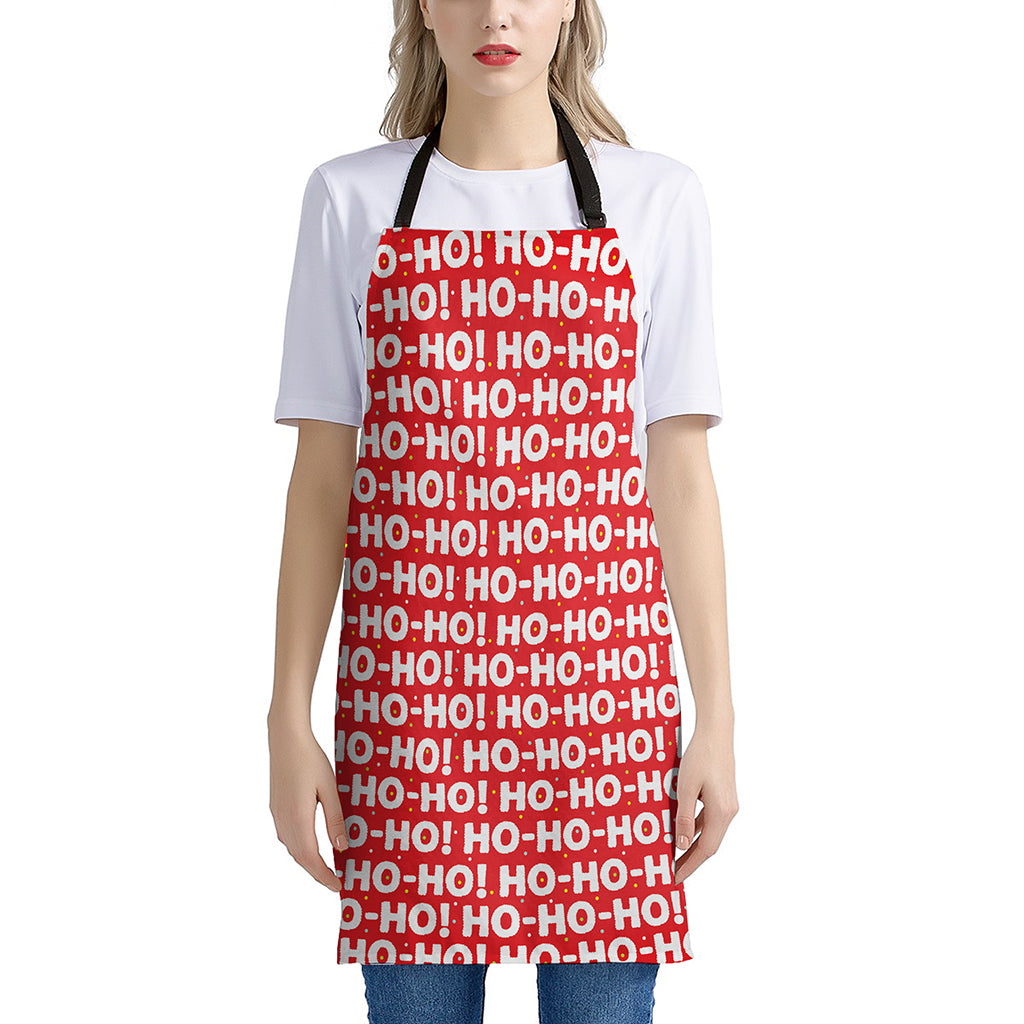 Christmas Ho Ho Ho Pattern Print Apron