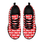Christmas Ho Ho Ho Pattern Print Black Sneakers