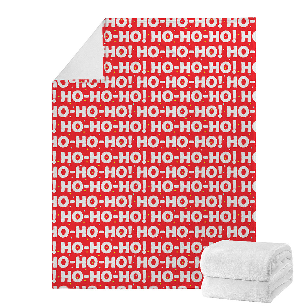 Christmas Ho Ho Ho Pattern Print Blanket