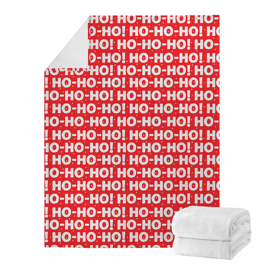 Christmas Ho Ho Ho Pattern Print Blanket