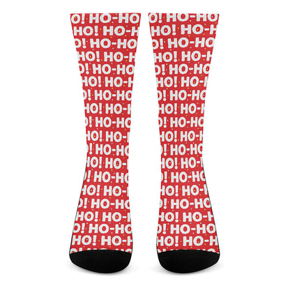 Christmas Ho Ho Ho Pattern Print Crew Socks