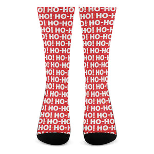 Christmas Ho Ho Ho Pattern Print Crew Socks