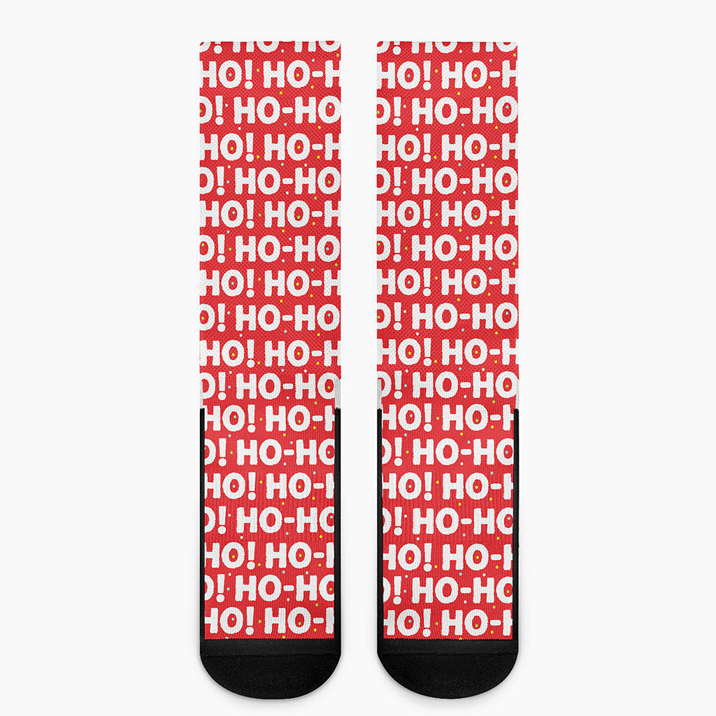 Christmas Ho Ho Ho Pattern Print Crew Socks