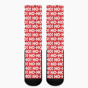 Christmas Ho Ho Ho Pattern Print Crew Socks