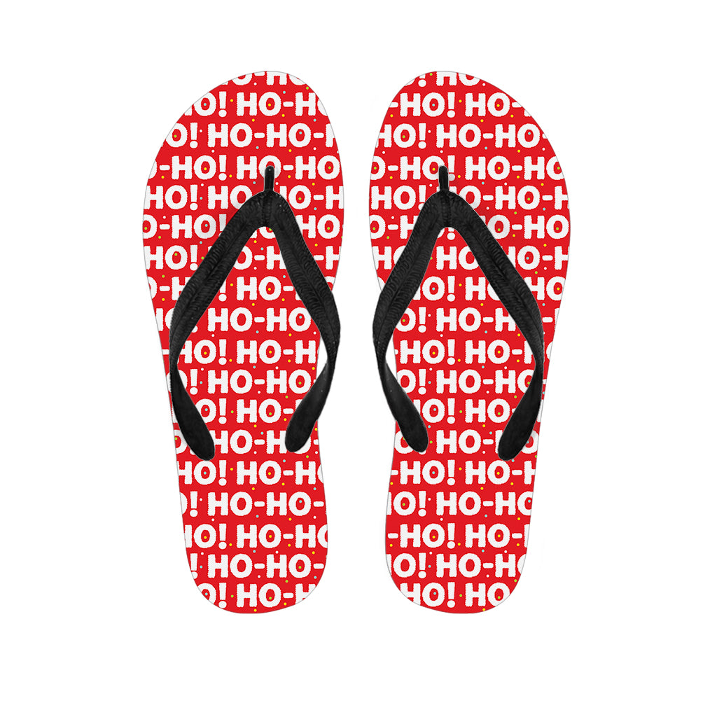 Christmas Ho Ho Ho Pattern Print Flip Flops