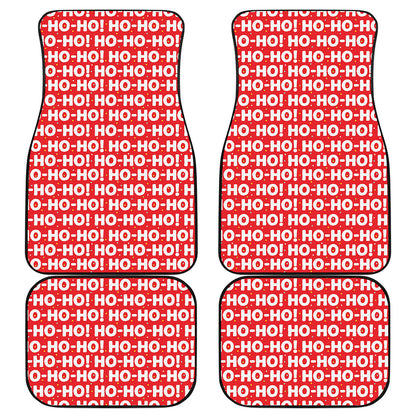Christmas Ho Ho Ho Pattern Print Front and Back Car Floor Mats