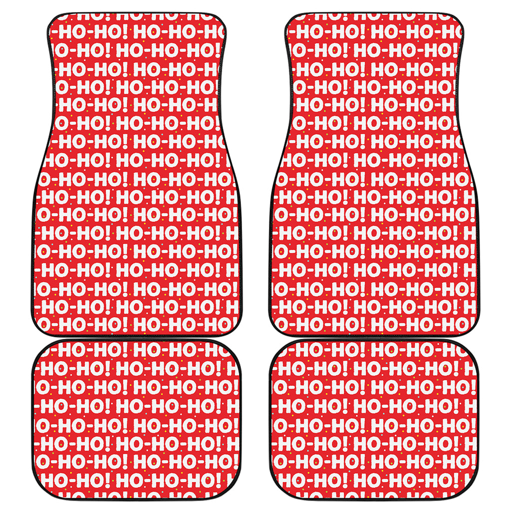 Christmas Ho Ho Ho Pattern Print Front and Back Car Floor Mats