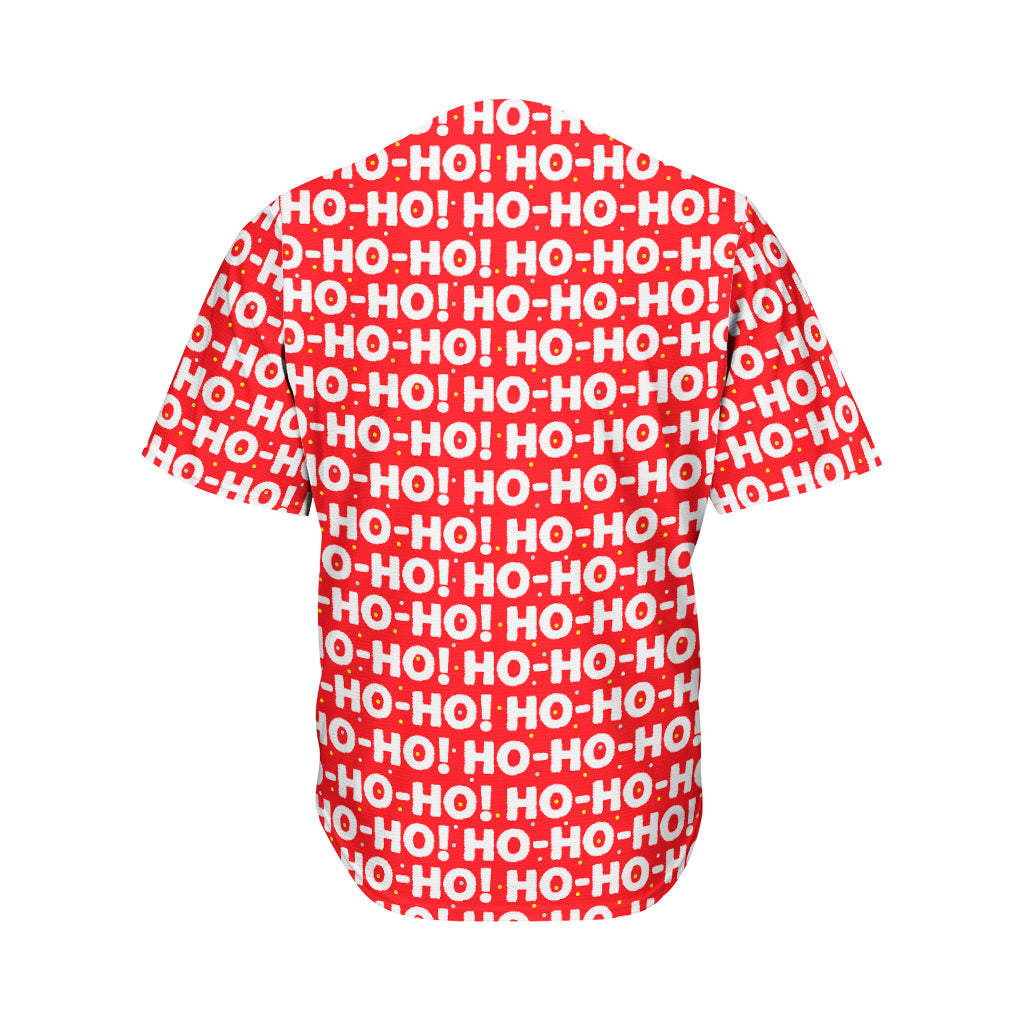 Christmas Ho Ho Ho Pattern Print Men's Baseball Jersey