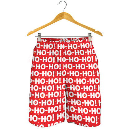 Christmas Ho Ho Ho Pattern Print Men's Shorts