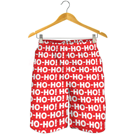 Christmas Ho Ho Ho Pattern Print Men's Shorts