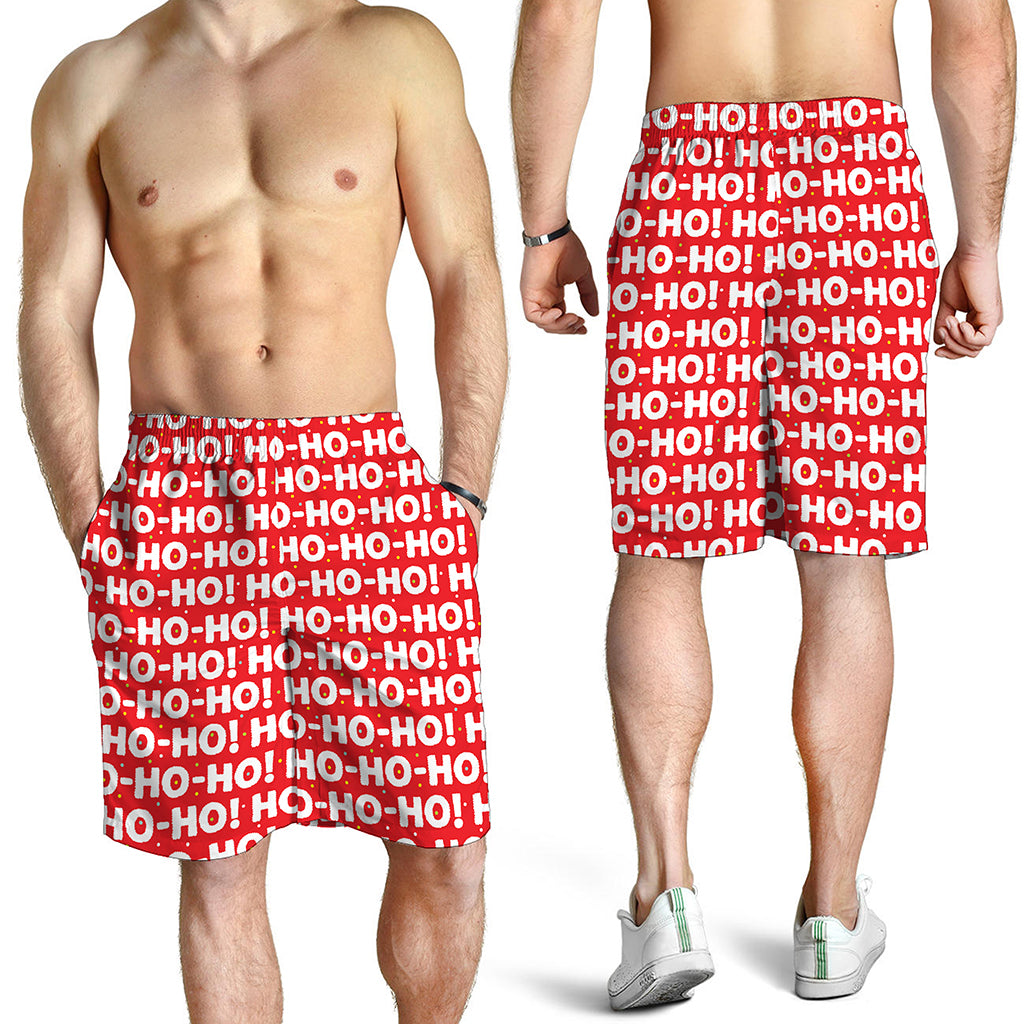 Christmas Ho Ho Ho Pattern Print Men's Shorts