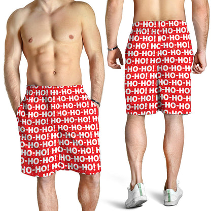 Christmas Ho Ho Ho Pattern Print Men's Shorts