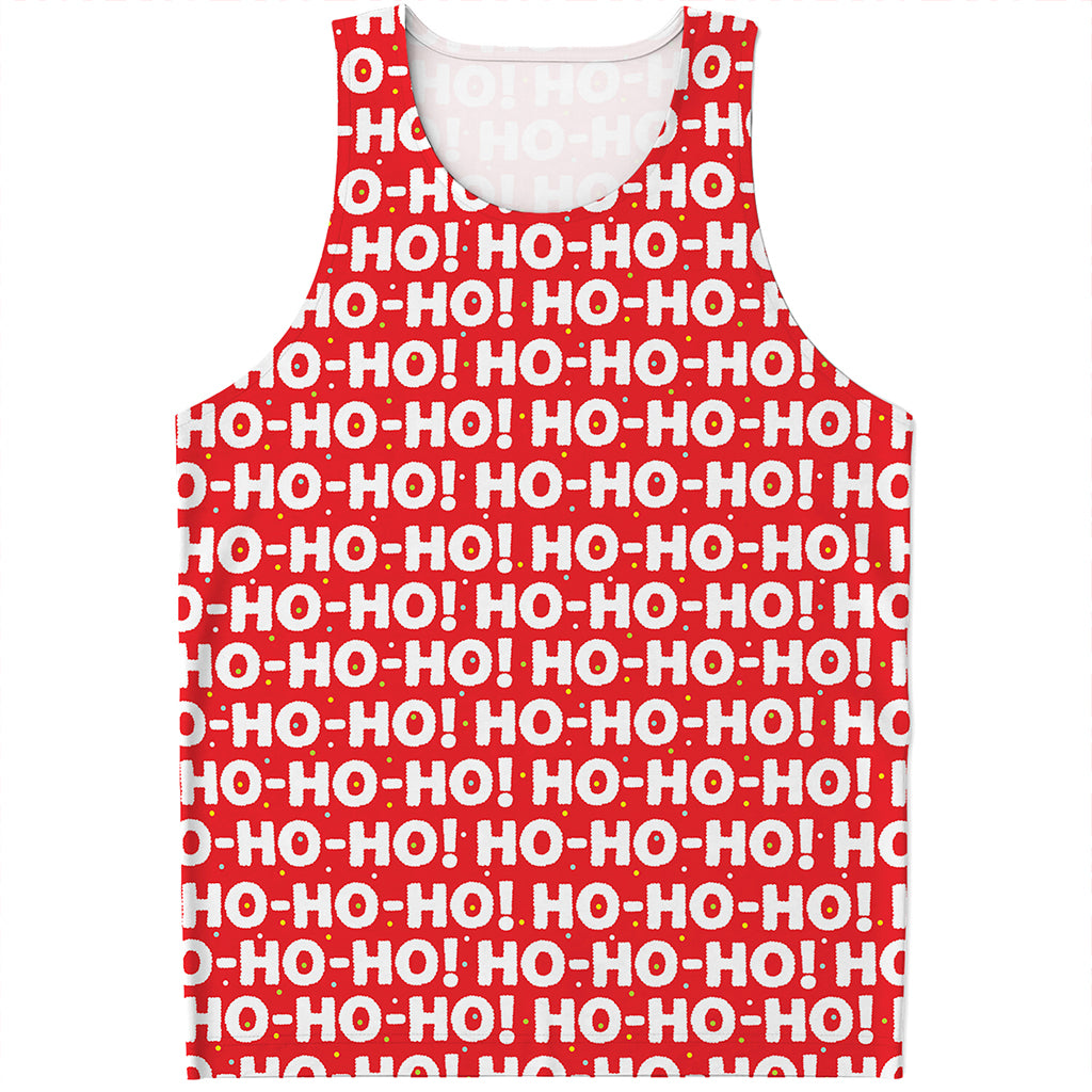 Christmas Ho Ho Ho Pattern Print Men's Tank Top