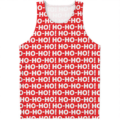 Christmas Ho Ho Ho Pattern Print Men's Tank Top