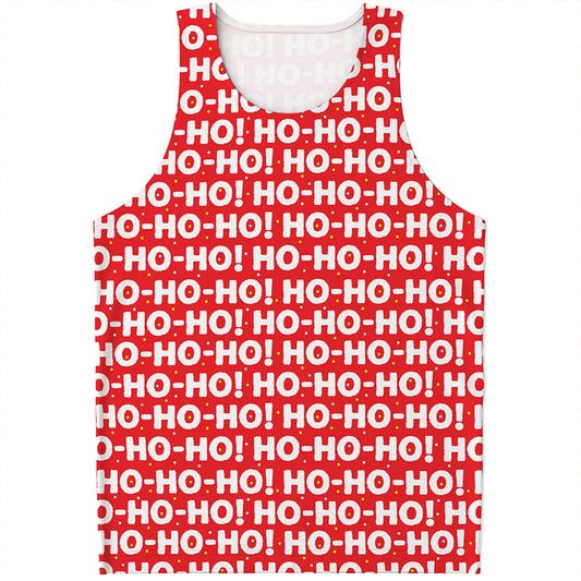 Christmas Ho Ho Ho Pattern Print Men's Tank Top