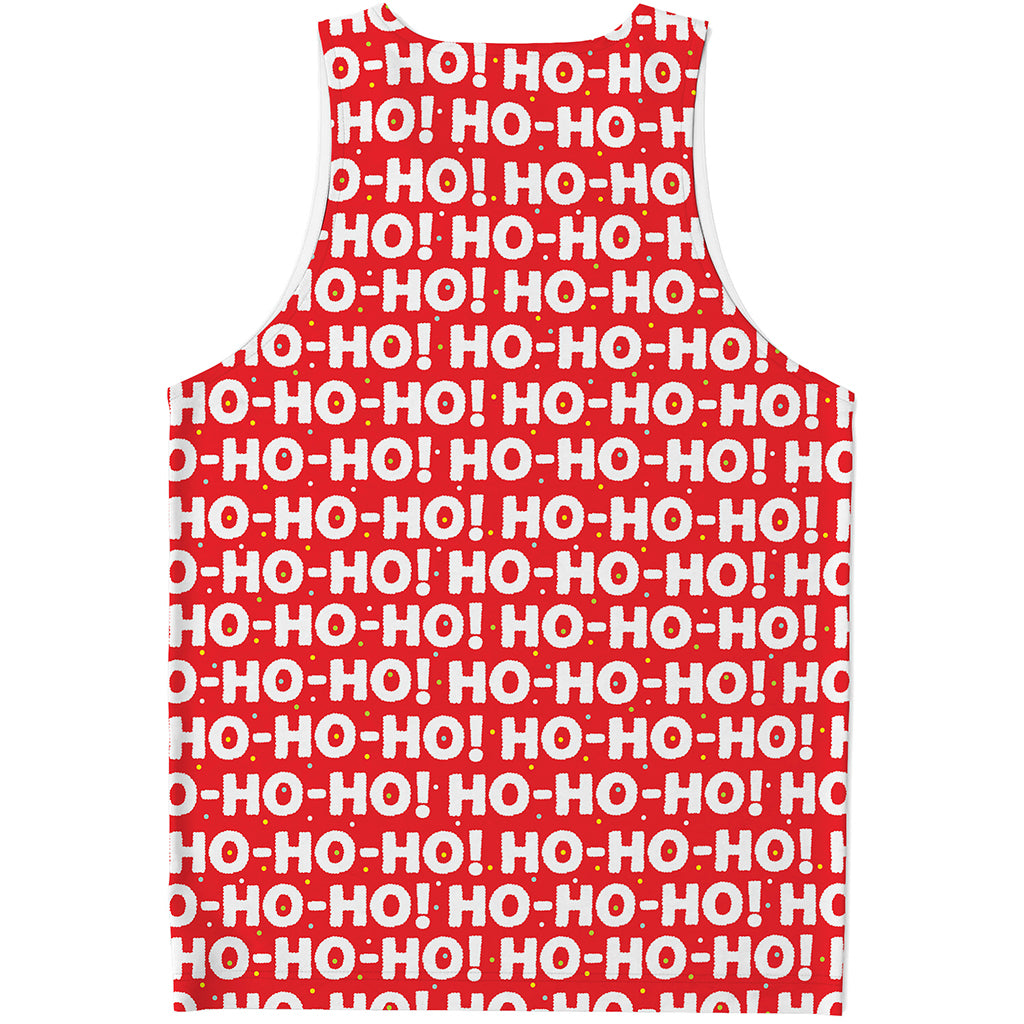 Christmas Ho Ho Ho Pattern Print Men's Tank Top