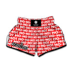 Christmas Ho Ho Ho Pattern Print Muay Thai Boxing Shorts