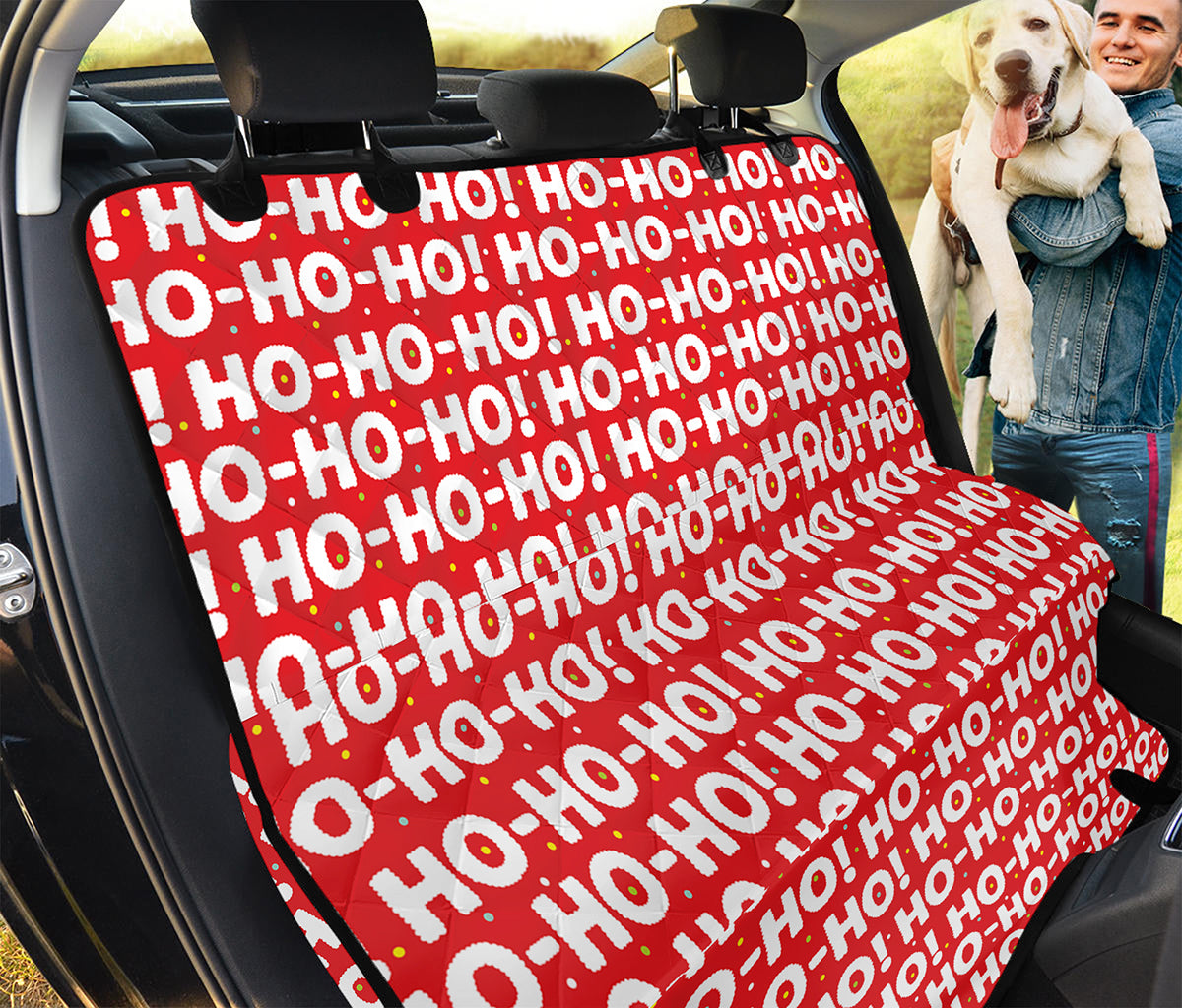 Christmas Ho Ho Ho Pattern Print Pet Car Back Seat Cover