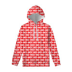 Christmas Ho Ho Ho Pattern Print Pullover Hoodie