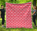 Christmas Ho Ho Ho Pattern Print Quilt