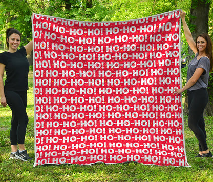 Christmas Ho Ho Ho Pattern Print Quilt