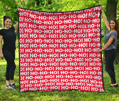 Christmas Ho Ho Ho Pattern Print Quilt