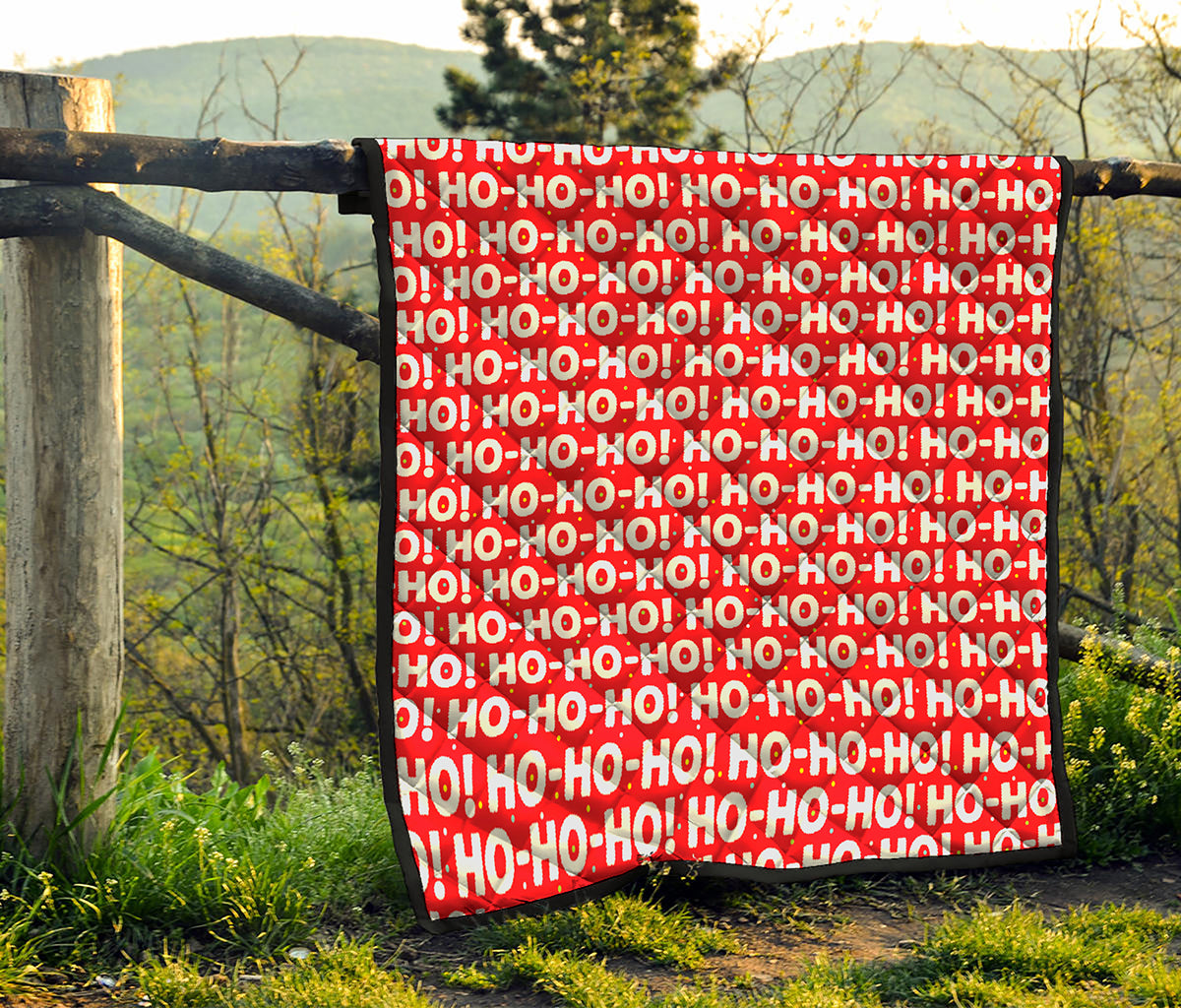 Christmas Ho Ho Ho Pattern Print Quilt