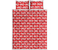 Christmas Ho Ho Ho Pattern Print Quilt Bed Set