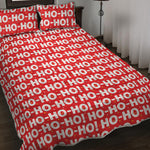 Christmas Ho Ho Ho Pattern Print Quilt Bed Set