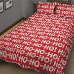 Christmas Ho Ho Ho Pattern Print Quilt Bed Set