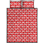 Christmas Ho Ho Ho Pattern Print Quilt Bed Set