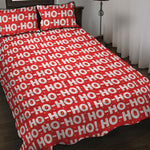 Christmas Ho Ho Ho Pattern Print Quilt Bed Set