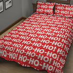 Christmas Ho Ho Ho Pattern Print Quilt Bed Set