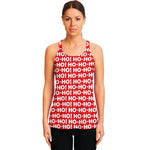 Christmas Ho Ho Ho Pattern Print Women's Racerback Tank Top