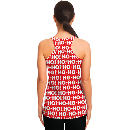 Christmas Ho Ho Ho Pattern Print Women's Racerback Tank Top