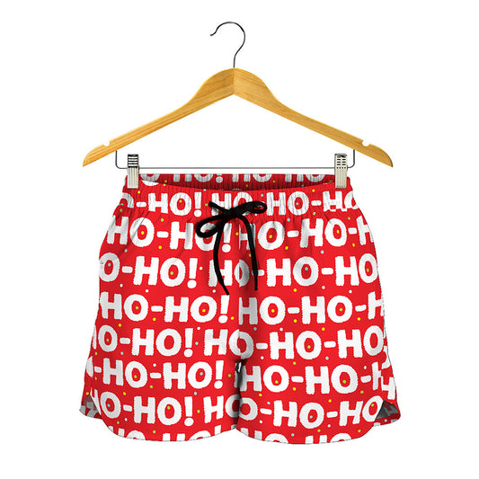 Christmas Ho Ho Ho Pattern Print Women's Shorts
