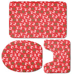 Christmas Hohoho Santa Claus Laugh Print 3 Piece Bath Mat Set
