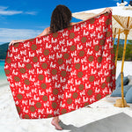Christmas Hohoho Santa Claus Laugh Print Beach Sarong Wrap