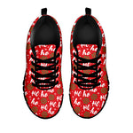 Christmas Hohoho Santa Claus Laugh Print Black Sneakers