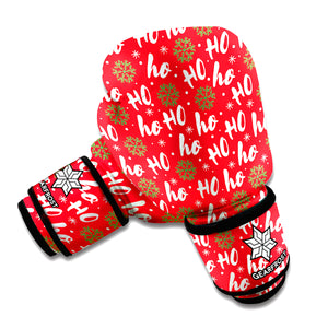 Christmas Hohoho Santa Claus Laugh Print Boxing Gloves