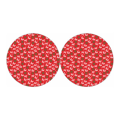 Christmas Hohoho Santa Claus Laugh Print Car Coasters