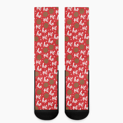 Christmas Hohoho Santa Claus Laugh Print Crew Socks