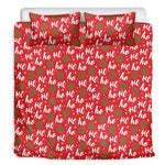 Christmas Hohoho Santa Claus Laugh Print Duvet Cover Bedding Set
