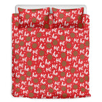 Christmas Hohoho Santa Claus Laugh Print Duvet Cover Bedding Set