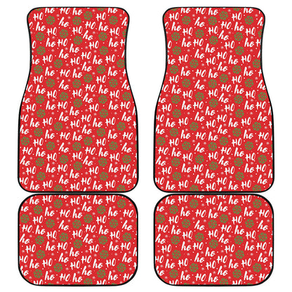 Christmas Hohoho Santa Claus Laugh Print Front and Back Car Floor Mats