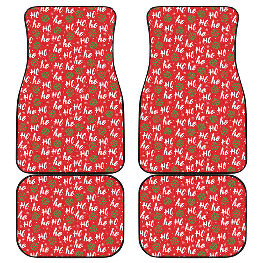 Christmas Hohoho Santa Claus Laugh Print Front and Back Car Floor Mats