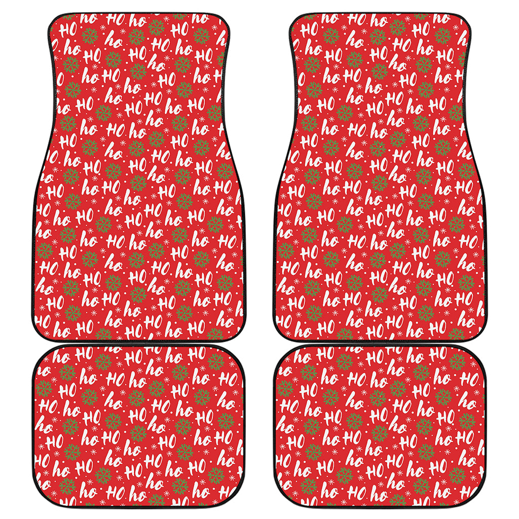 Christmas Hohoho Santa Claus Laugh Print Front and Back Car Floor Mats