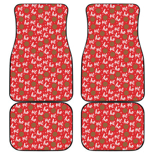 Christmas Hohoho Santa Claus Laugh Print Front and Back Car Floor Mats